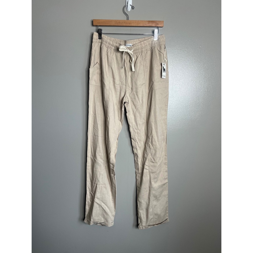 PJ Salvage linen blend pull on‎ tie waist loungewear pants athleisure travel